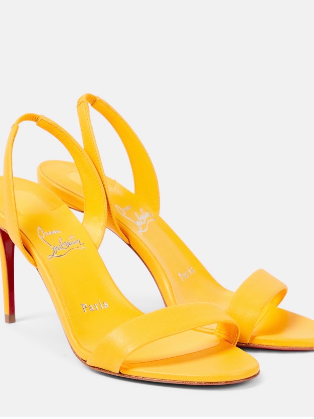 Christian Louboutin Yellow Open-Toe Slingback Heels